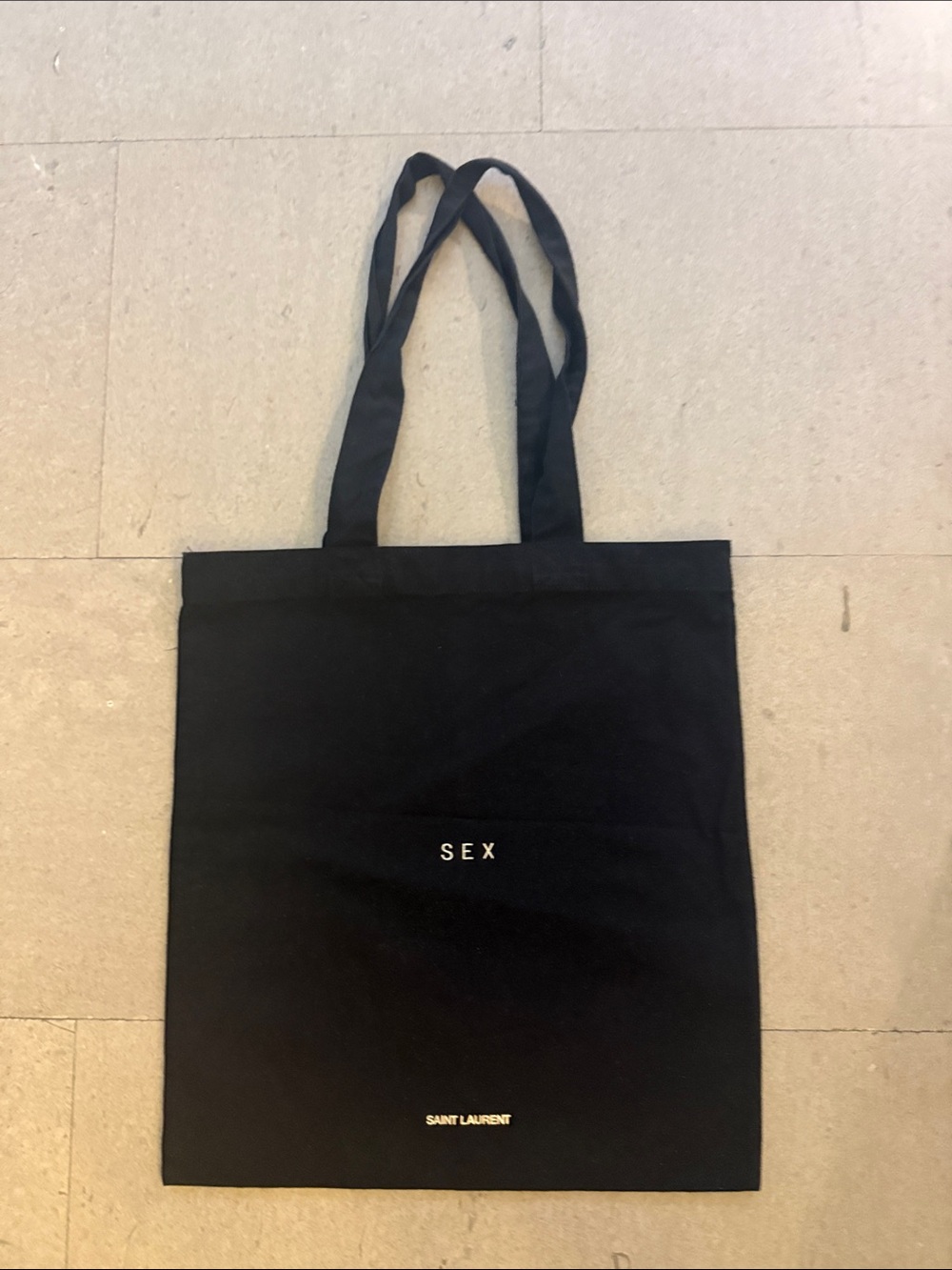 Saint Laurent canvas tote in black